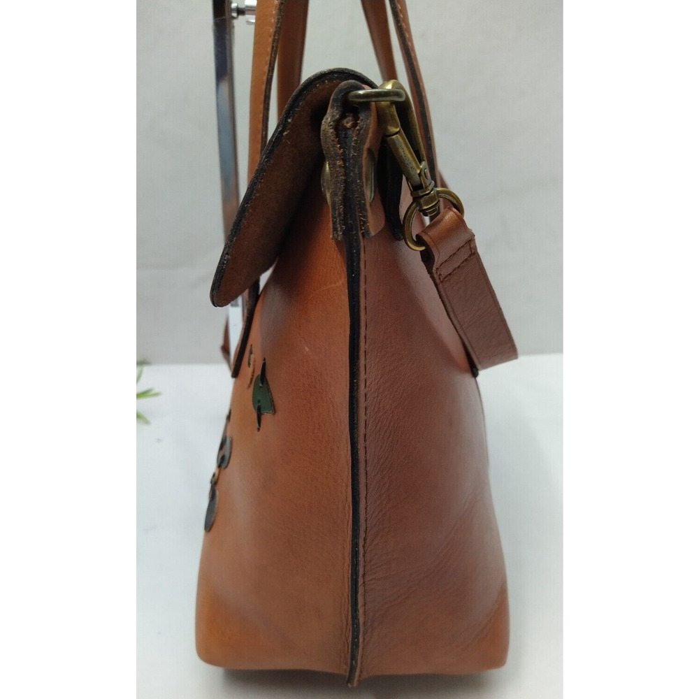 Patricia Nash New Tan Leather With Tag Double Handles Satchel Shoulder Bag - Picture 6 of 16